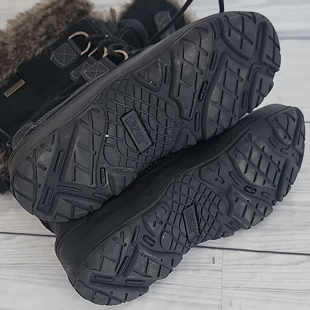 Khombu Winter Boots - Black with Faux Fur Womens Size 6M